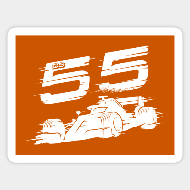 We Race On! 55 [White] Sticker by DCLawrenceUK